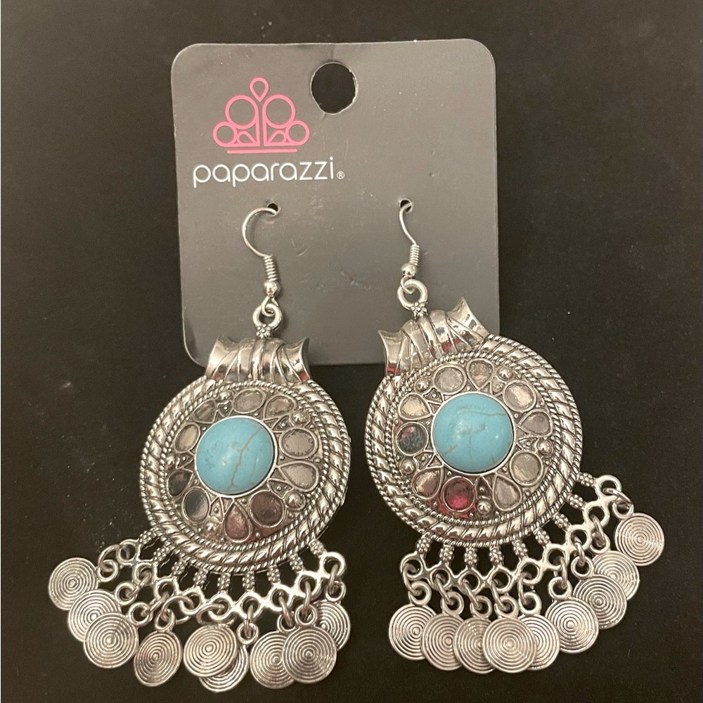 Paparazzi-Rural Rhythm - Blue Earrings